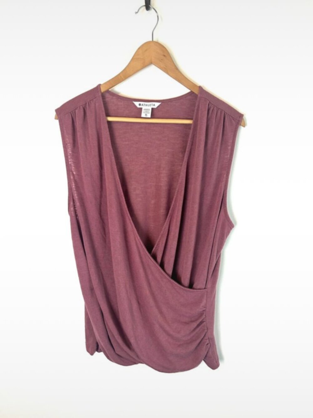 Athleta Dusty Rose Sleeveless Draped Wrap Top